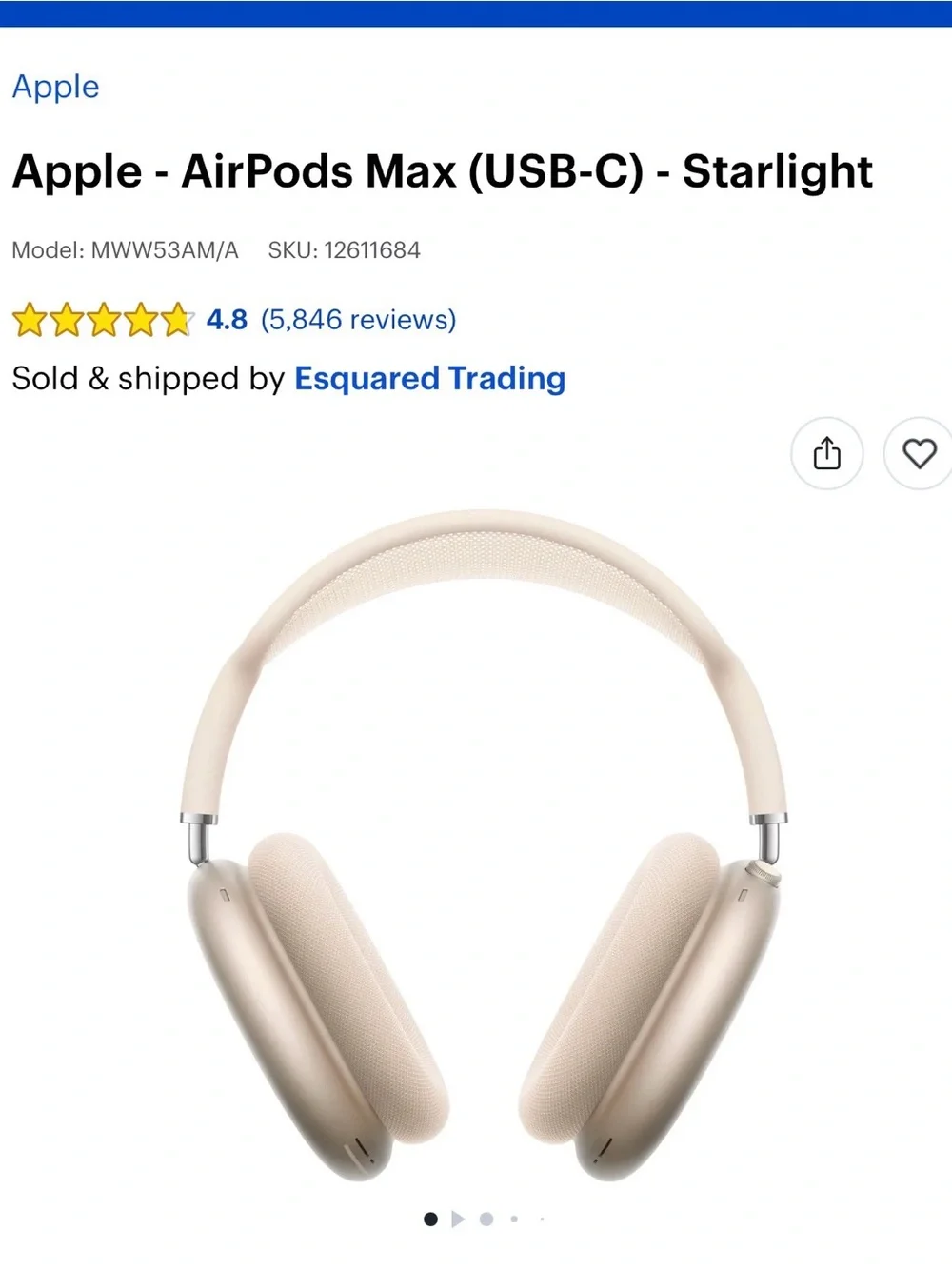 NEW Apple AirPods Max-Starlight